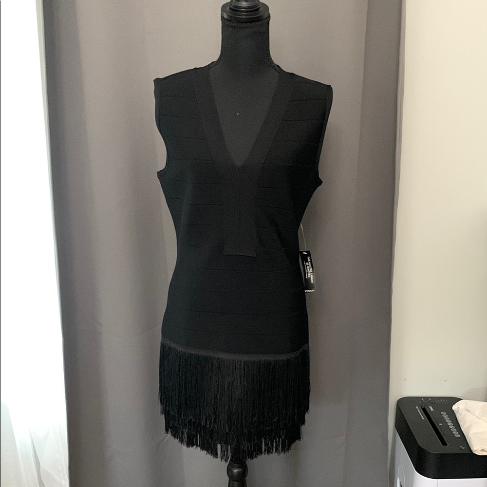 VENUS Black Fringe Dress